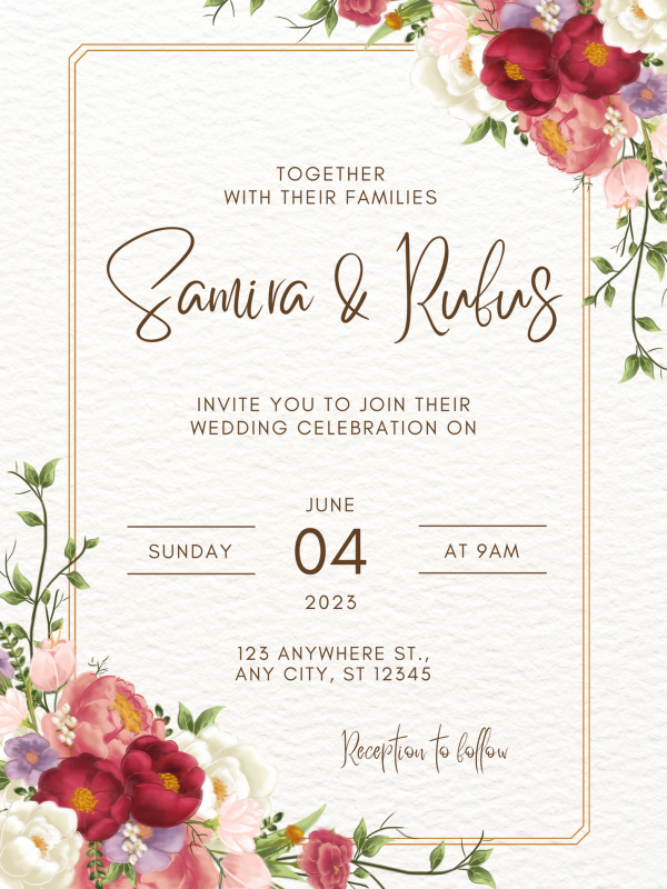 White Minimalist Wedding Invitation